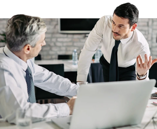 Team collaborating in an office