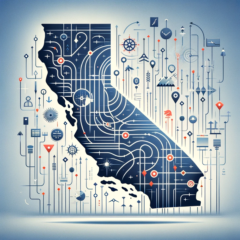 create an abstract photo for this article: Navigating Background Checks in California: A Comprehensive Guide for Employers
